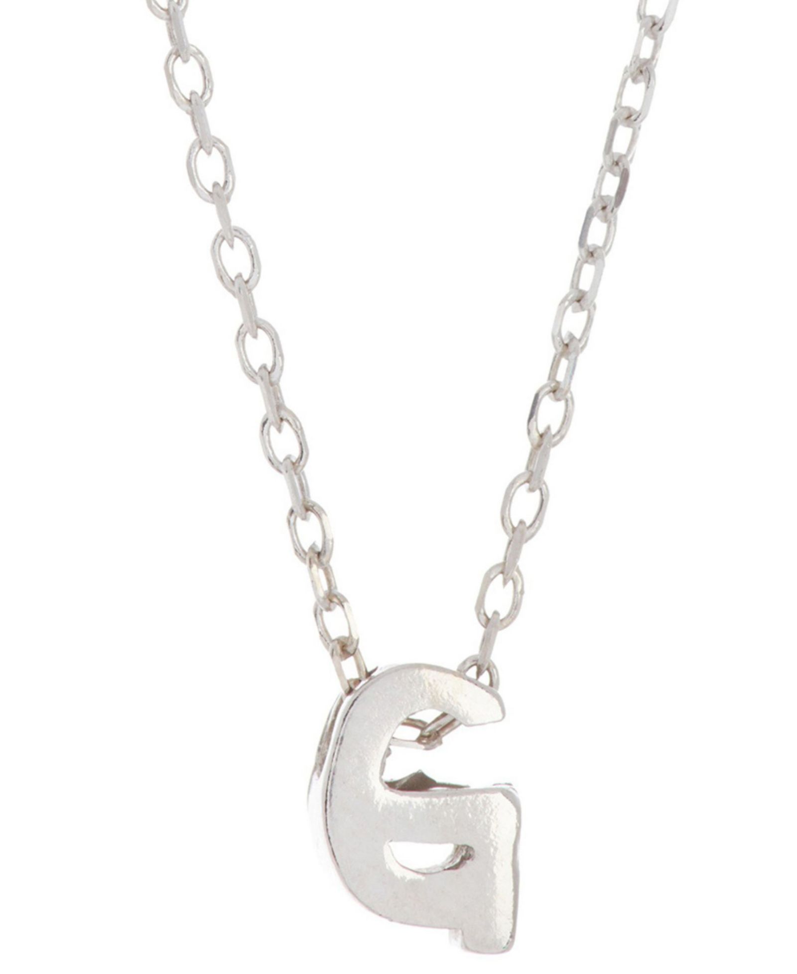 ADORNIA Rhodium-Plated Mini Initial A Pendant Necklace, 16" + 2" extender