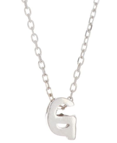 Подвеска-кулон ADORNIA Rhodium-Plated Mini Initial A, 16" + 2" extender