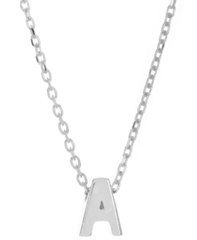 Подвеска-кулон ADORNIA Rhodium-Plated Mini Initial A, 16" + 2" extender