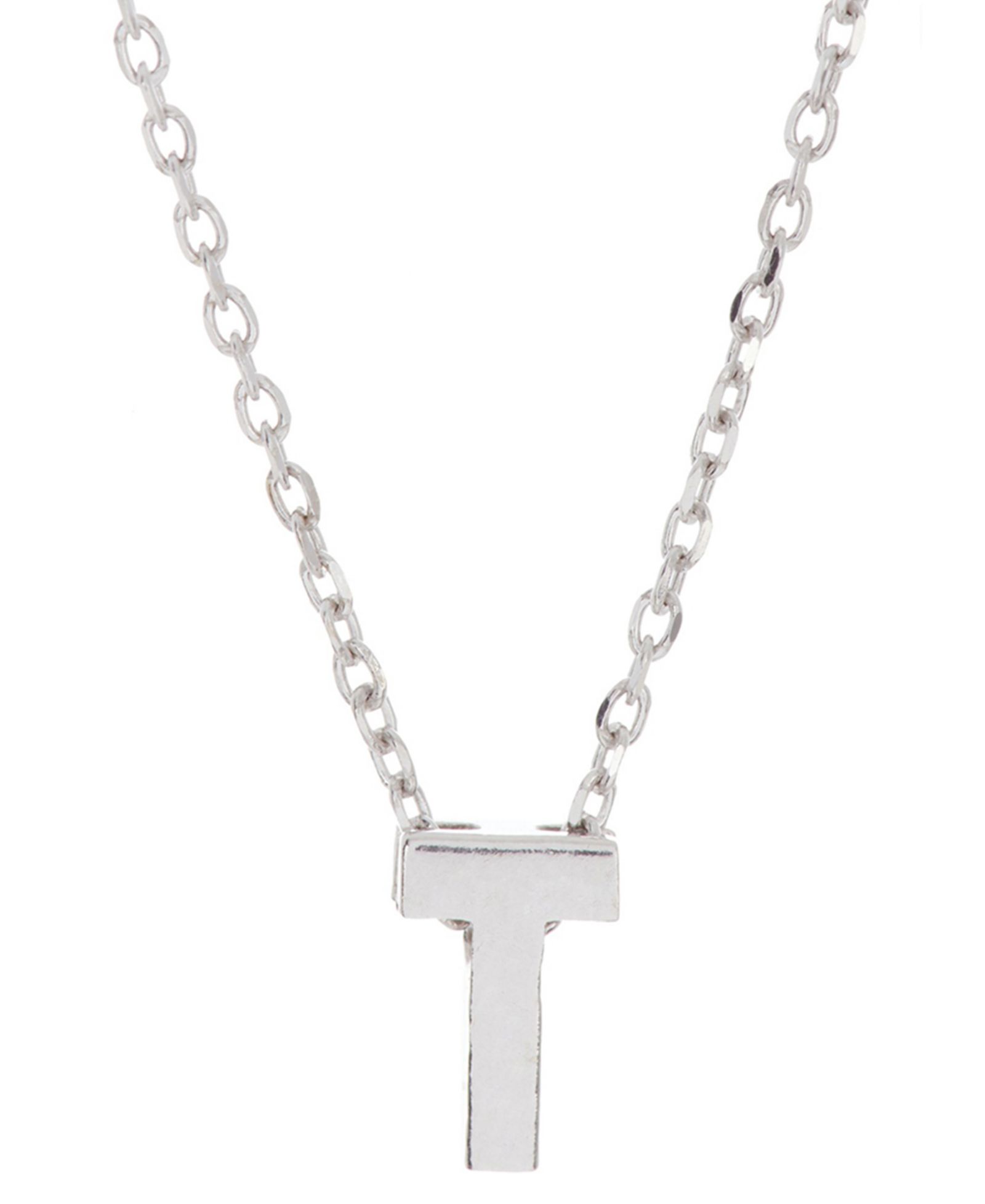 Подвеска-кулон ADORNIA Rhodium-Plated Mini Initial A, 16" + 2" extender