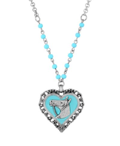 Ожерелье 2028 Acrylic Turquoise Bead Horse Head Heart