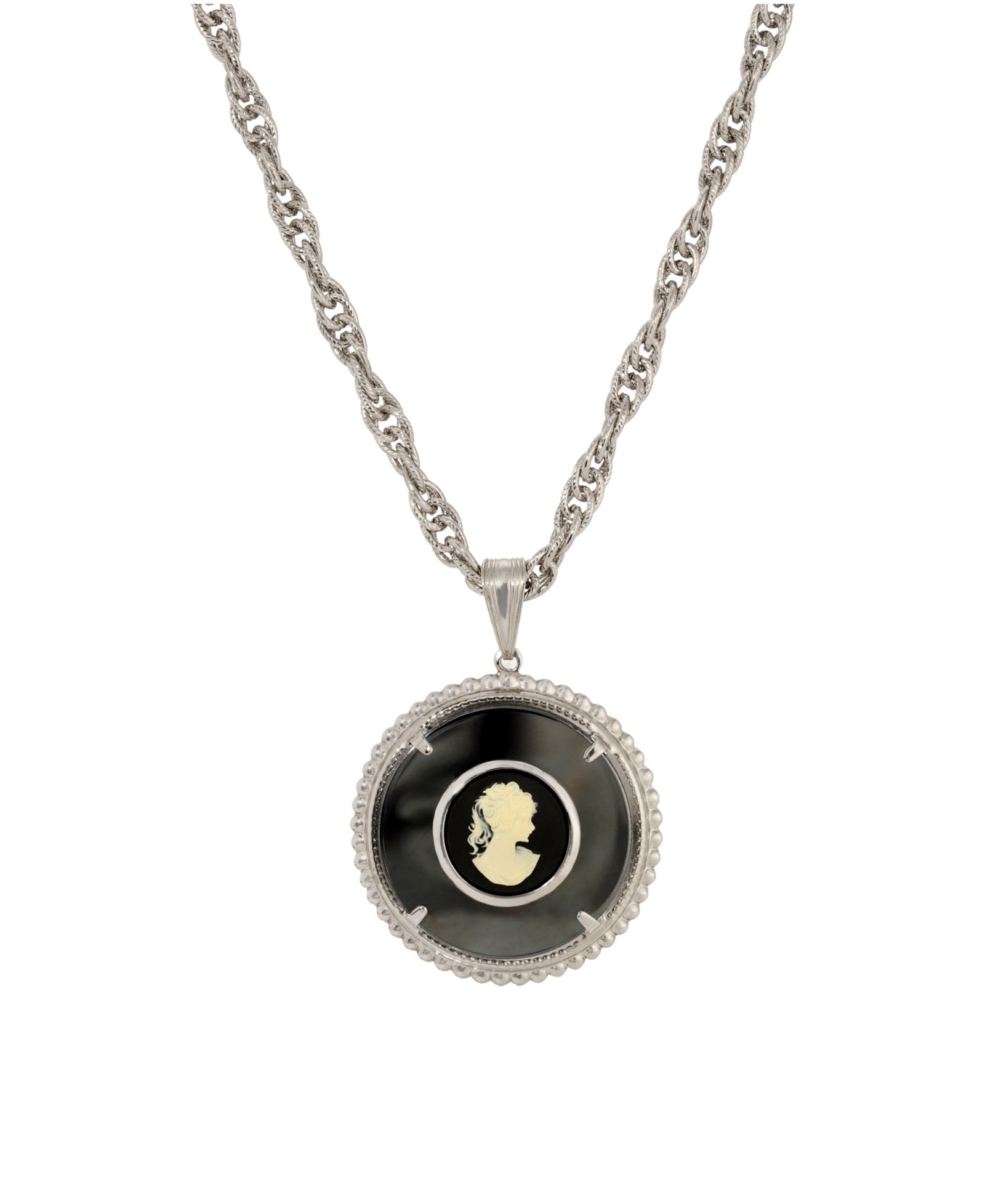 Ожерелье 2028 Hematite Resin Round Cameo Necklace