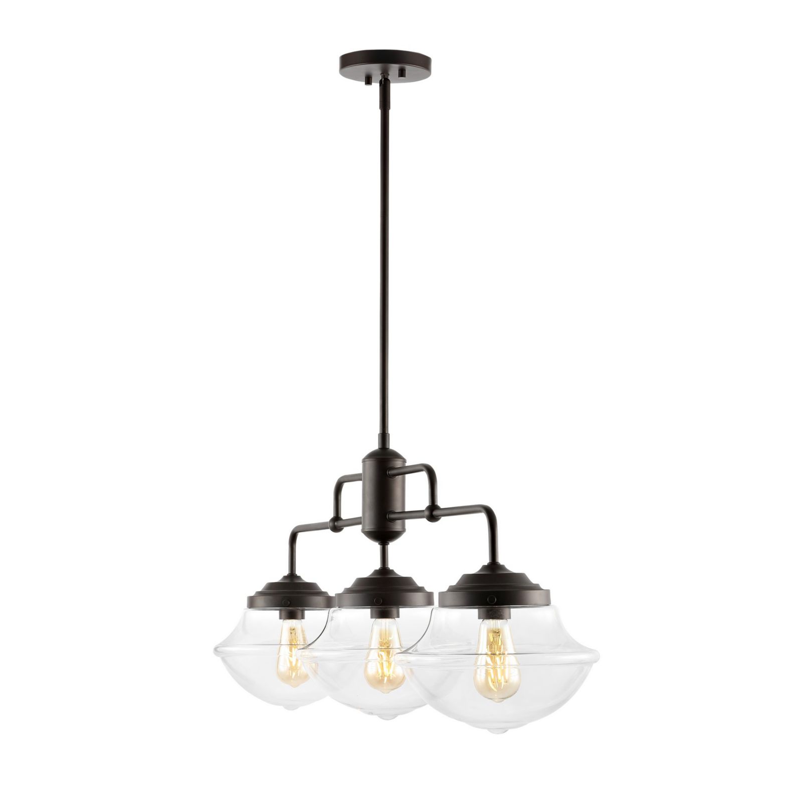 Avery Industrial Farmhouse рустикальный линейный LED подвесной светильник из железа и стекла