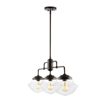 Avery Industrial Farmhouse Rustic Iron/Glass Linear LED Pendant