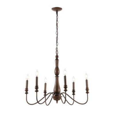 Victoria Rustic Midcentury Iron LED Chandelier