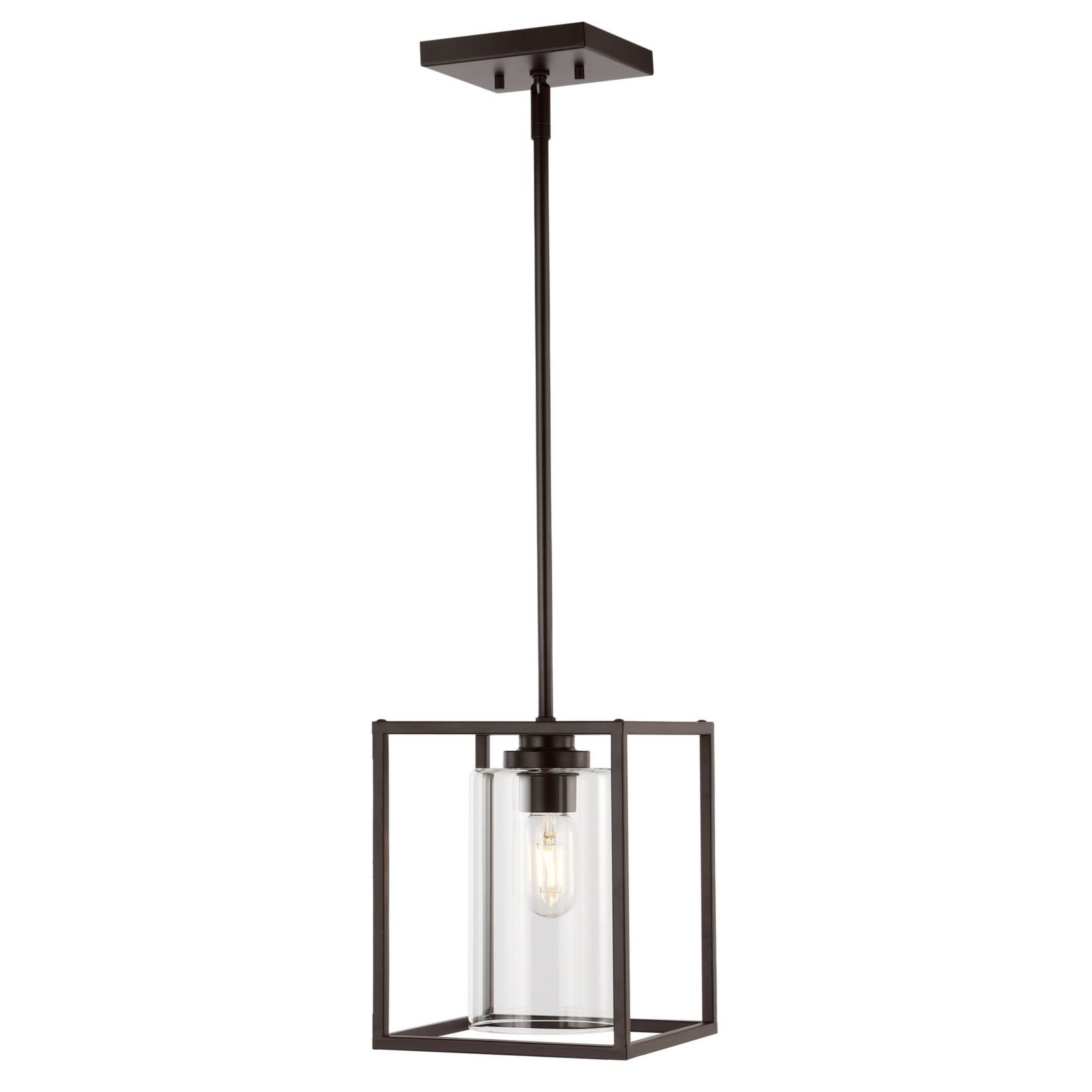 Quinn Industrial Farmhouse Iron/Glass LED Pendant