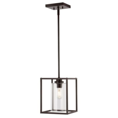Quinn Industrial Farmhouse Iron/Glass LED Pendant