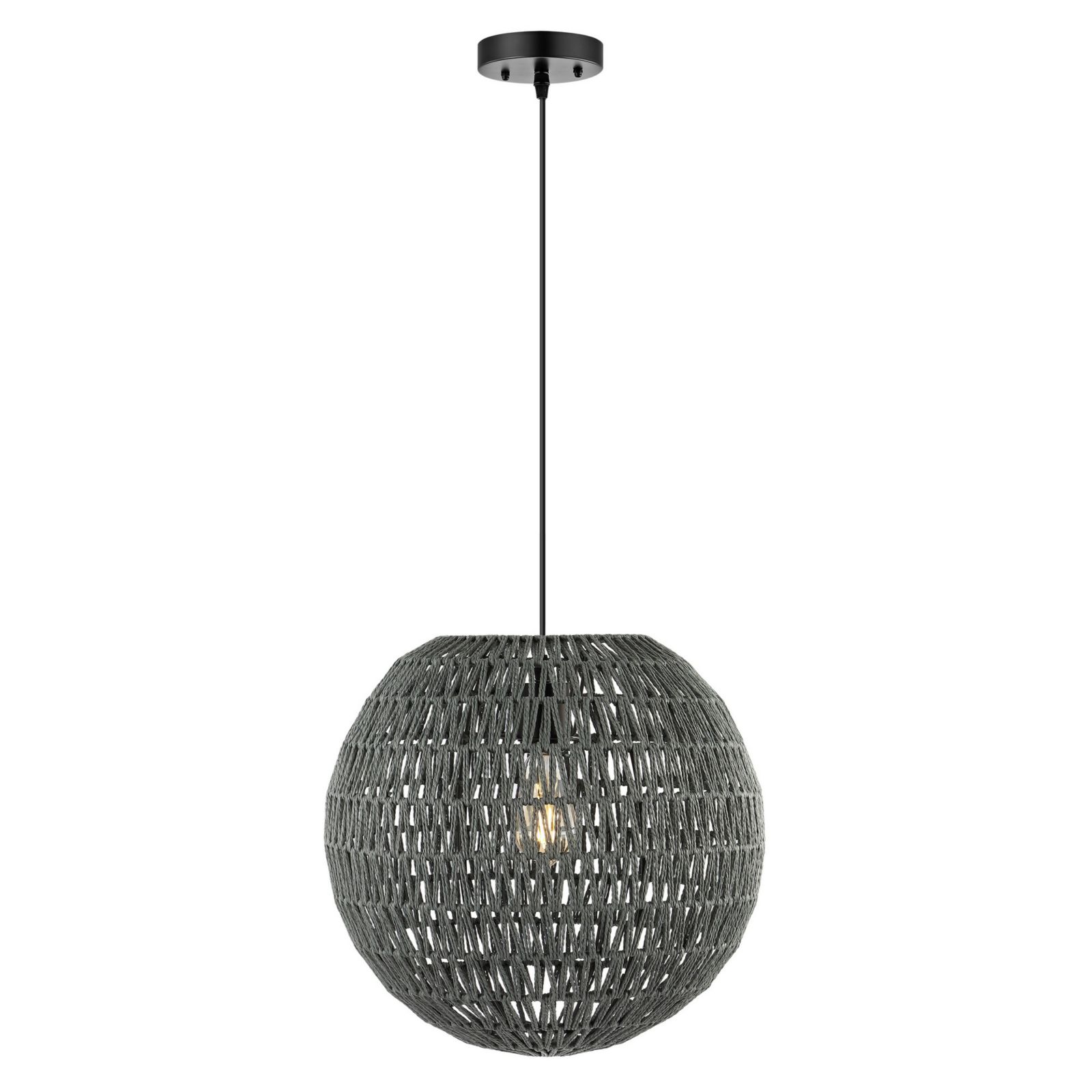 Luna Bohemian Modern Woven Rattaniron LED Pendant
