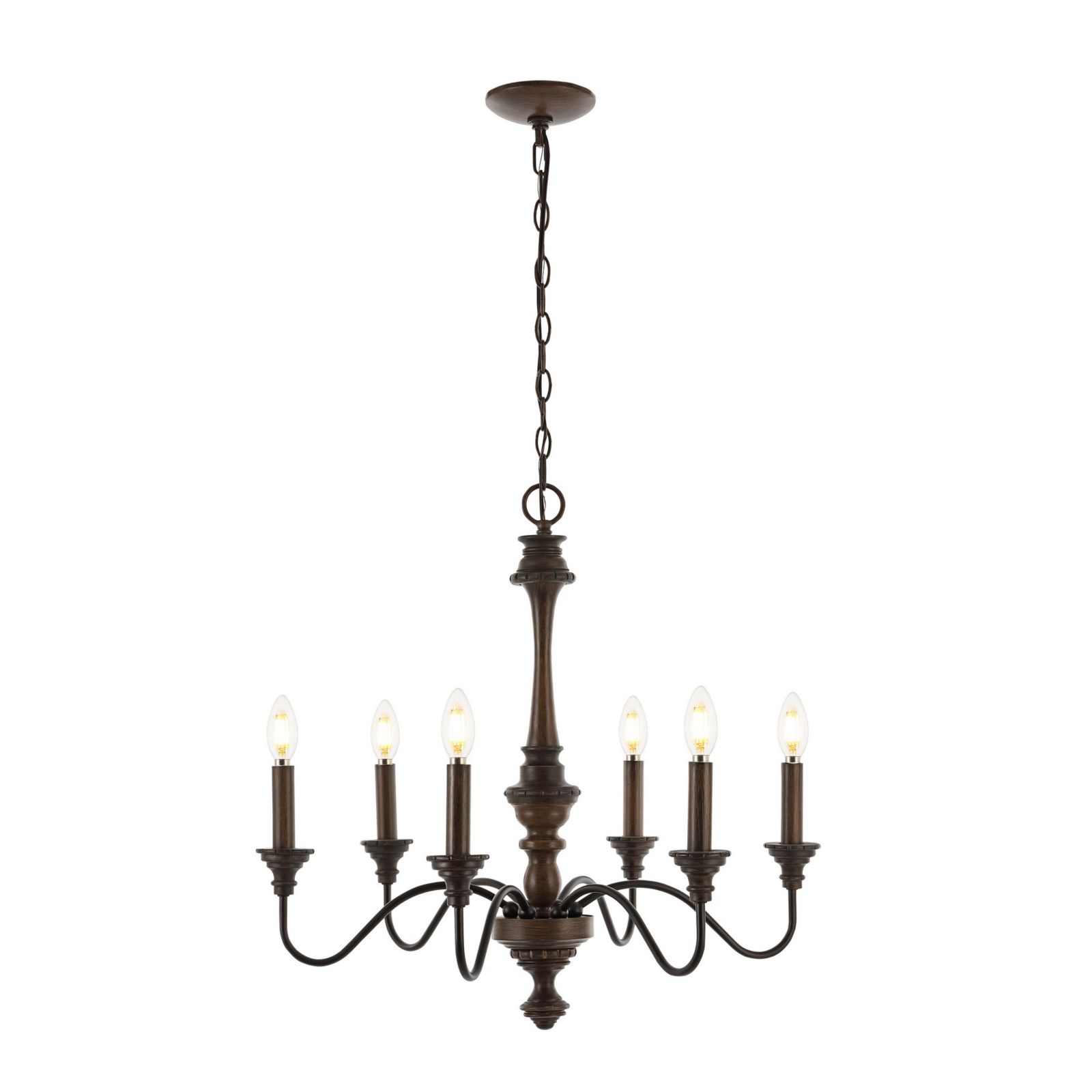 Oakley Midcentury Farmhouse Iron LED Chandelier