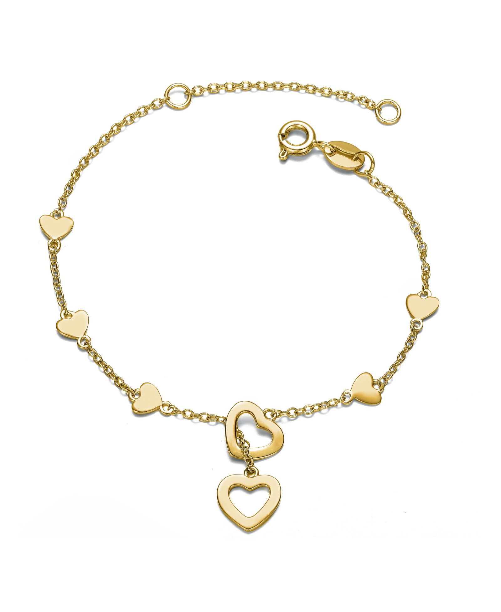 GiGiGirl Timeless Double Halo Heart Dangle & Charm Station Bracelet