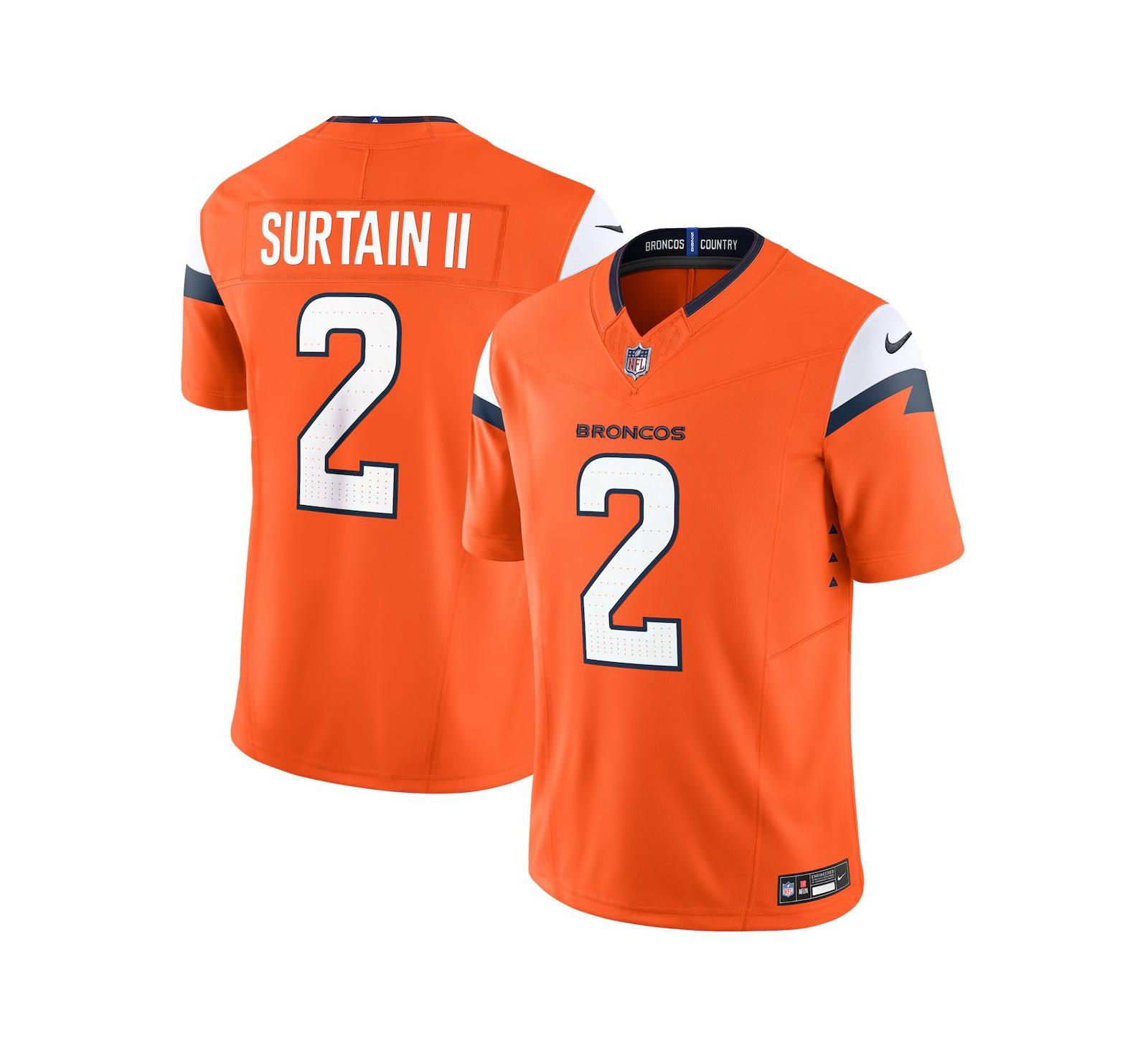 Мужская джерси Nike Patrick Surtain II Denver Broncos Vapor F.U.S.E. Limited
