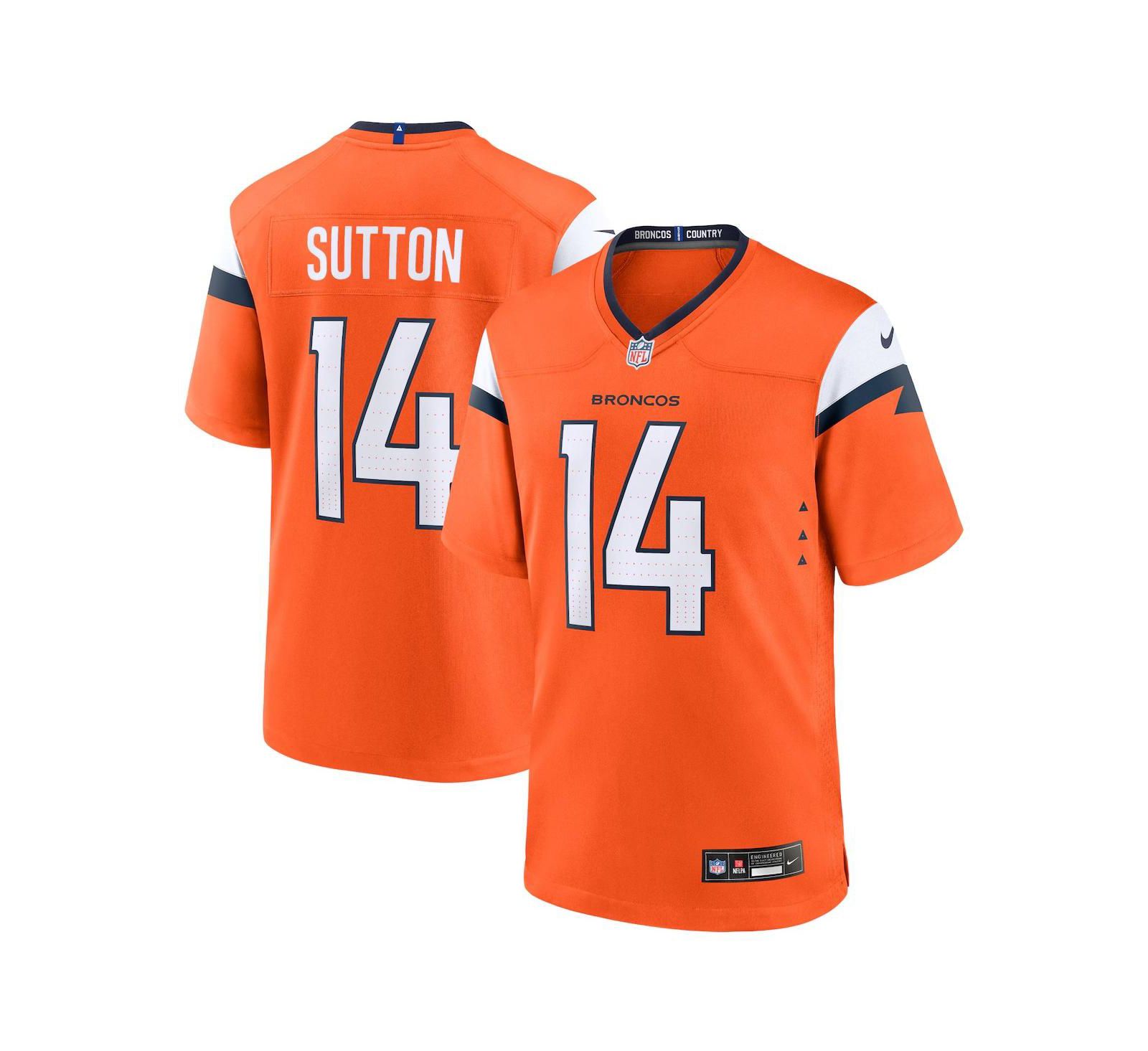 Мужская джерси Nike Courtland Sutton Denver Broncos, оранжевая