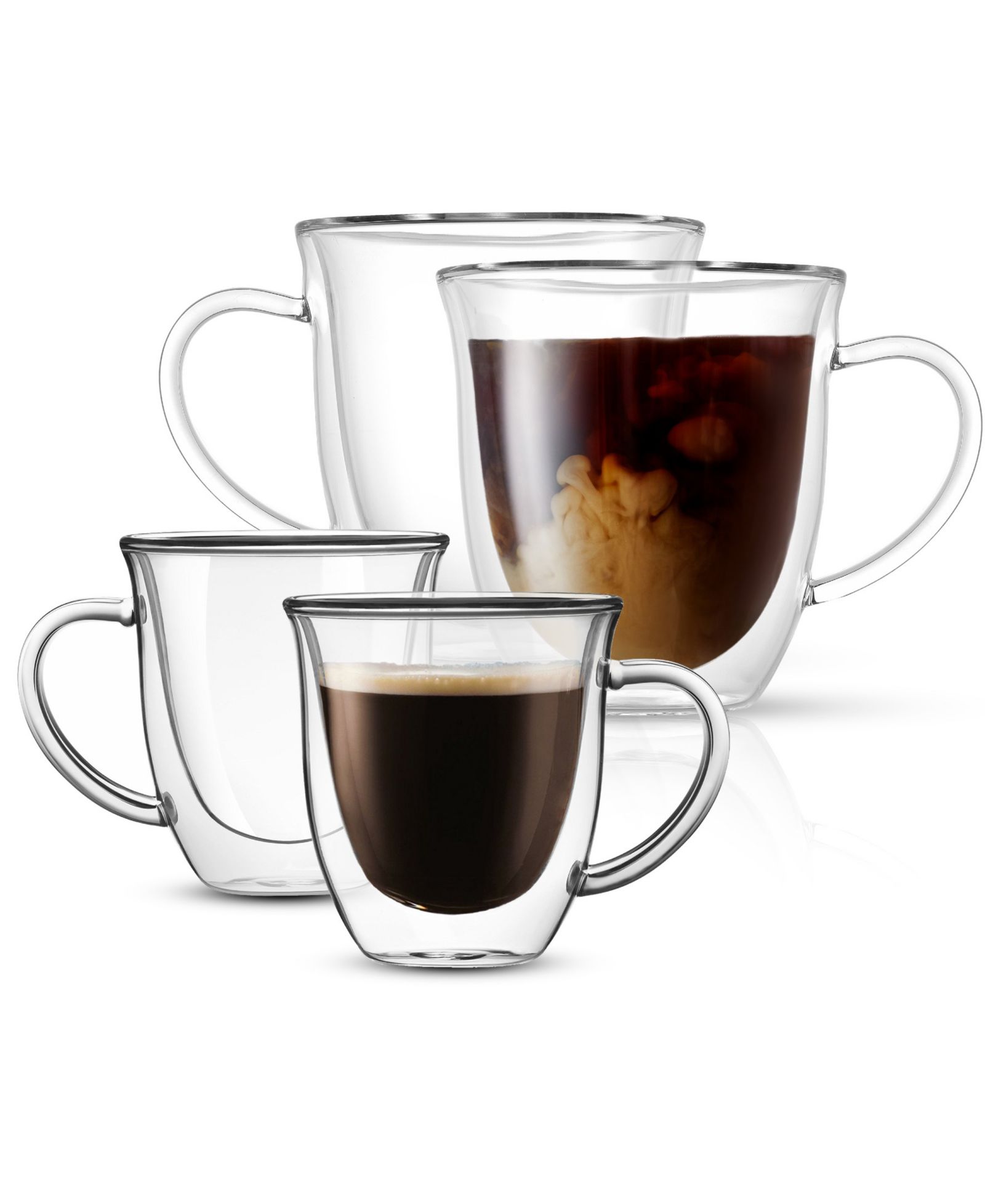Набор стаканов JoyJolt Glass Double Wall, 4 предмета