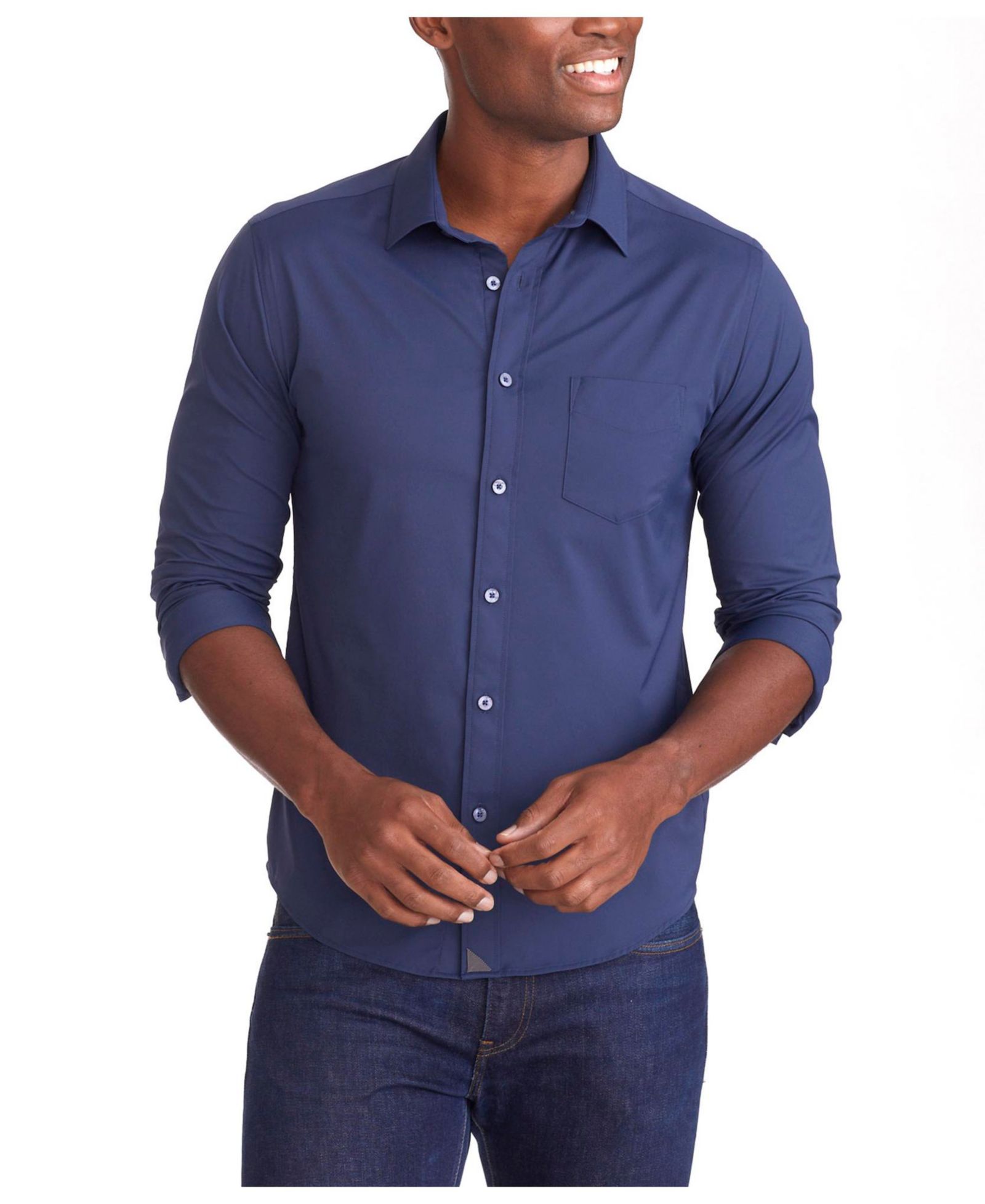 UNTUCKit Мужская рубашка Regular Fit Wrinkle-Free Performance Gironde с пуговицами