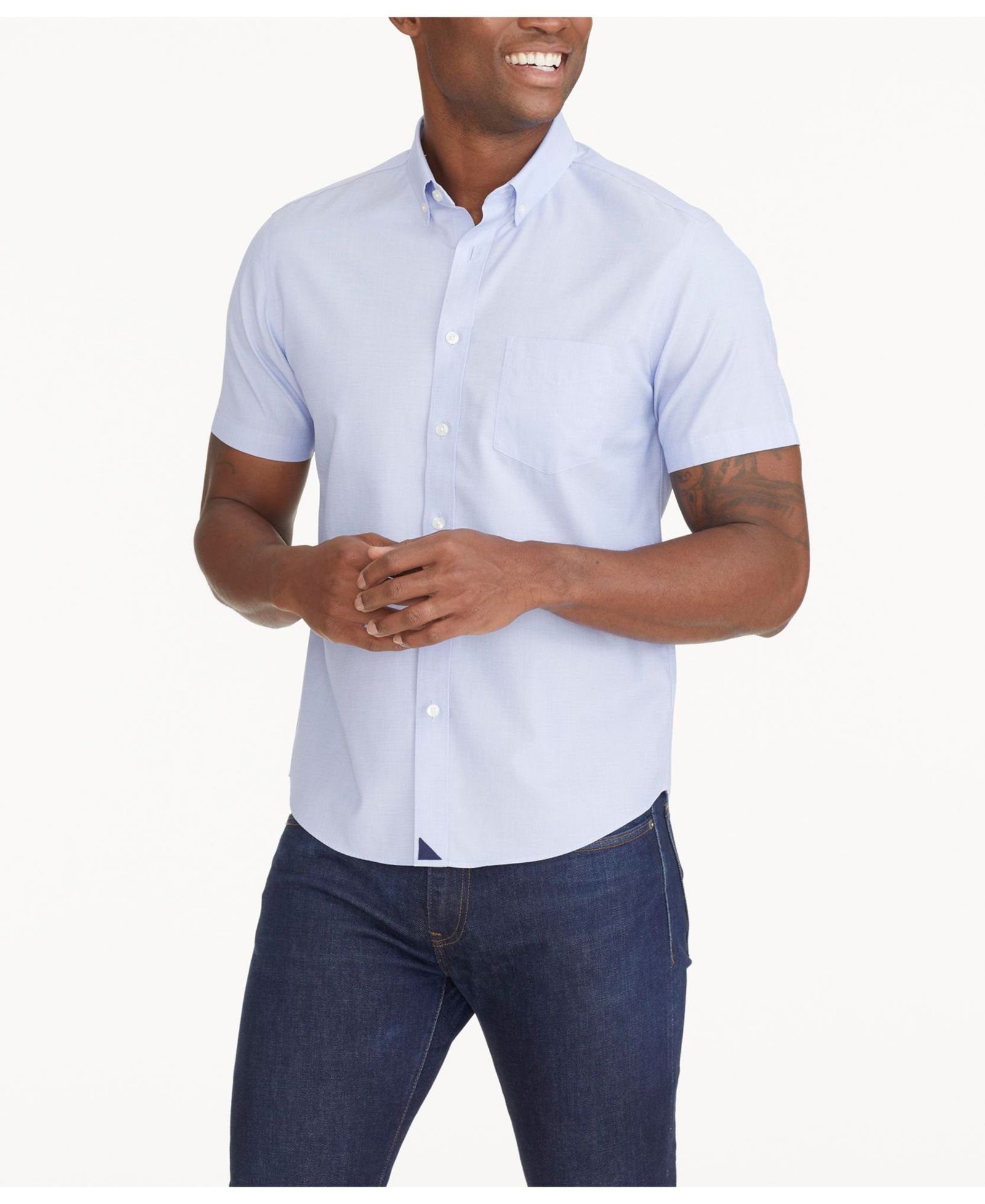 Мужская рубашка UNTUCKit Slim Fit Wrinkle-Free Short-Sleeve Hillstowe Button Up