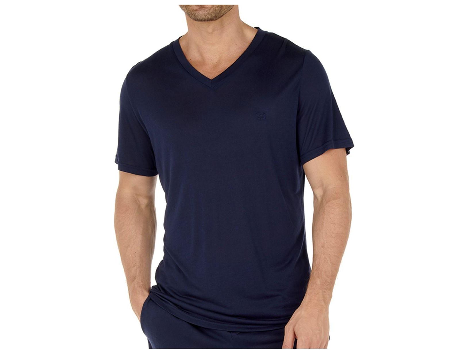 HOM Men's Short Sleeve V-Neck Shirt