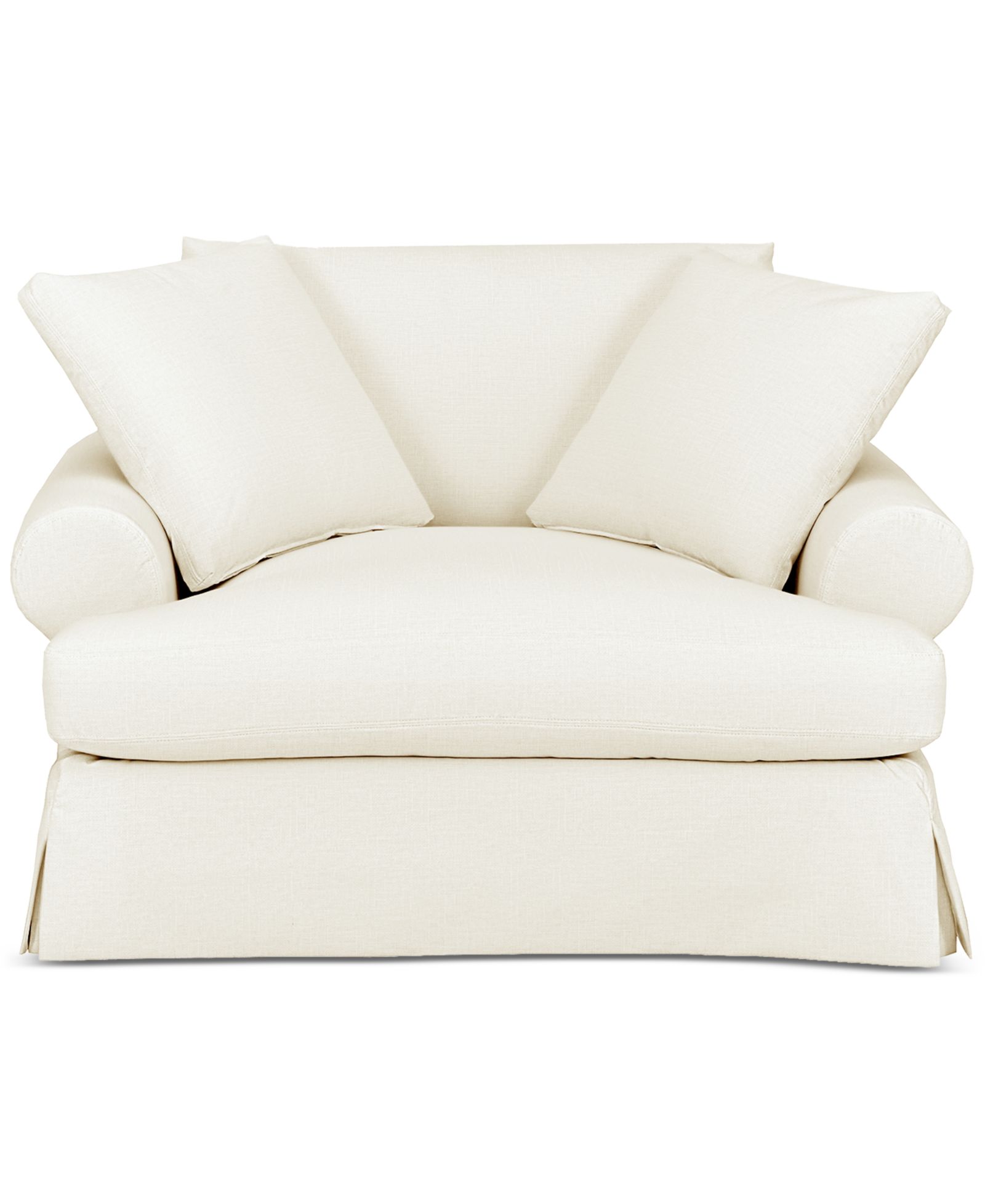 Brenalee 55" Roll Arm Performance Fabric Slipcover Chair and ½ with Two Pillows