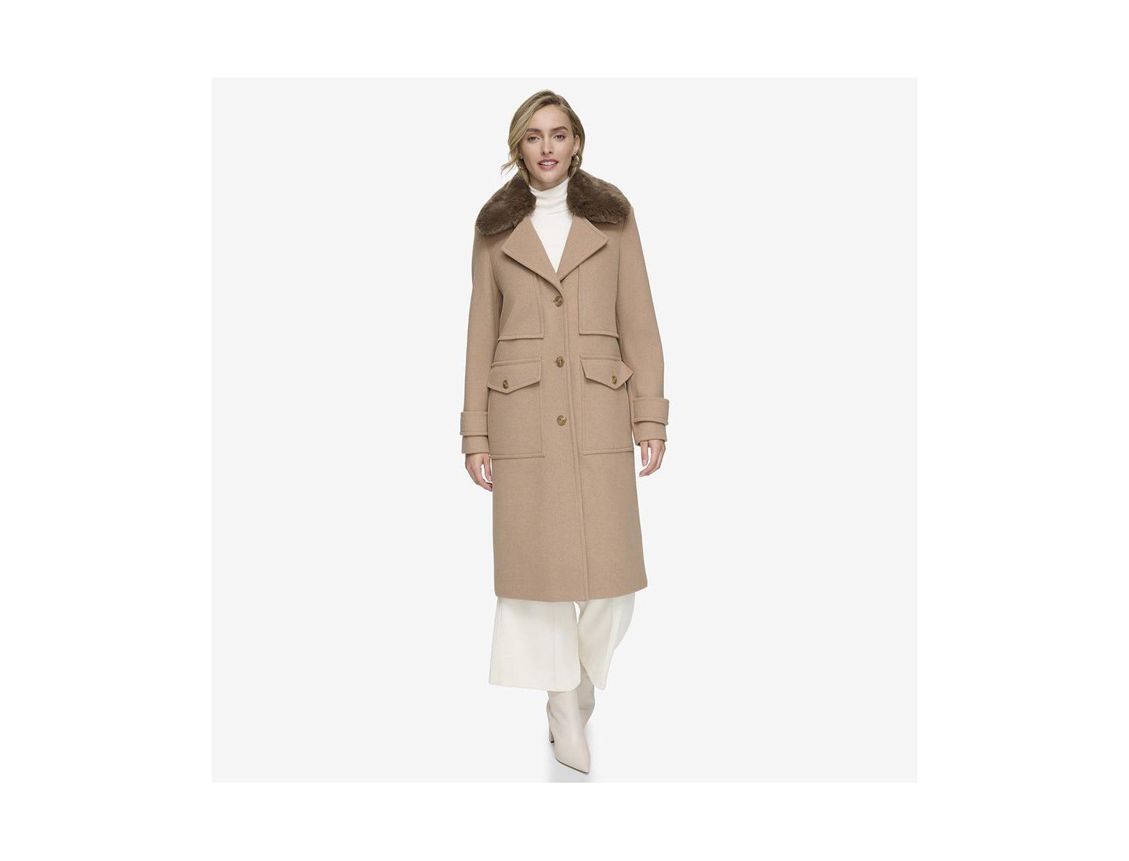 Andrew Marc Olpae Sb Wool Twill Women's Coat With Back Vent