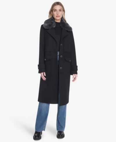 Женское пальто Andrew Marc Olpae Sb Wool Twill с разрезом сзади
