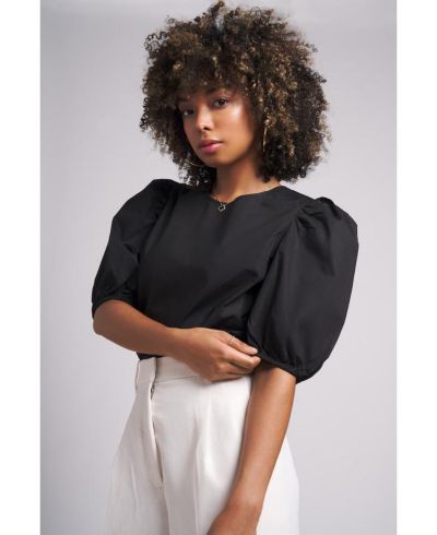 Caldwell Collection Women's Kate Puff Sleeve Cotton Top