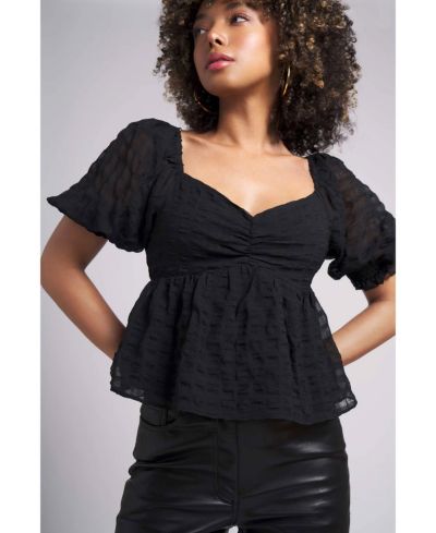 Caldwell Collection Women's Dani Sweetheart neck ruffled Top
