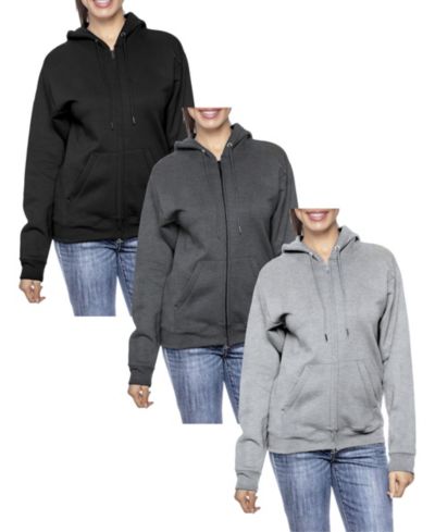 Комплект Galaxy By Harvic Women's Fleece-Lined Loose-Fit Full-Zip Sweater Hoodie, 3 Pack