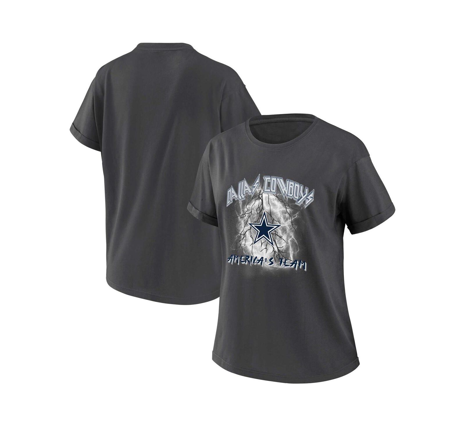 Женская футболка WEAR by Erin Andrews Charcoal Dallas Cowboys Boyfriend