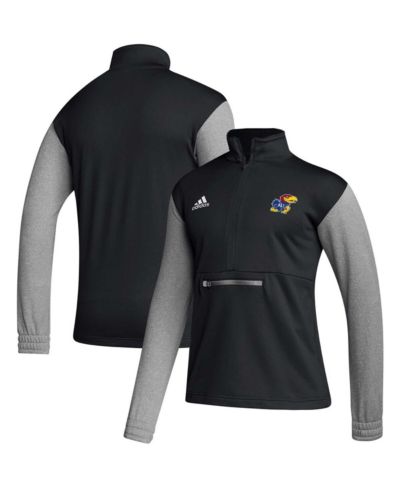 Мужской топ adidas Black Kansas Jayhawks Sideline AEROREADY на молнии