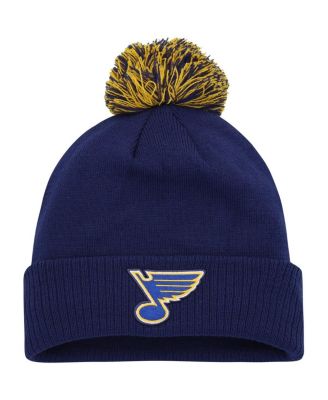 Мужская вязаная шапка adidas Blue St. Louis Blues COLD.RDY с помпоном
