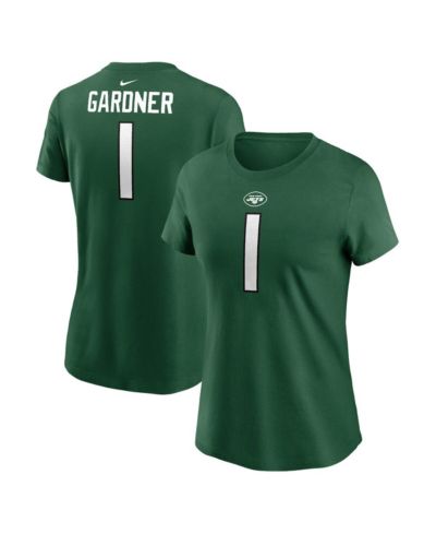 Женская футболка Nike Sauce Gardner Green New York Jets с именем и номером игрока