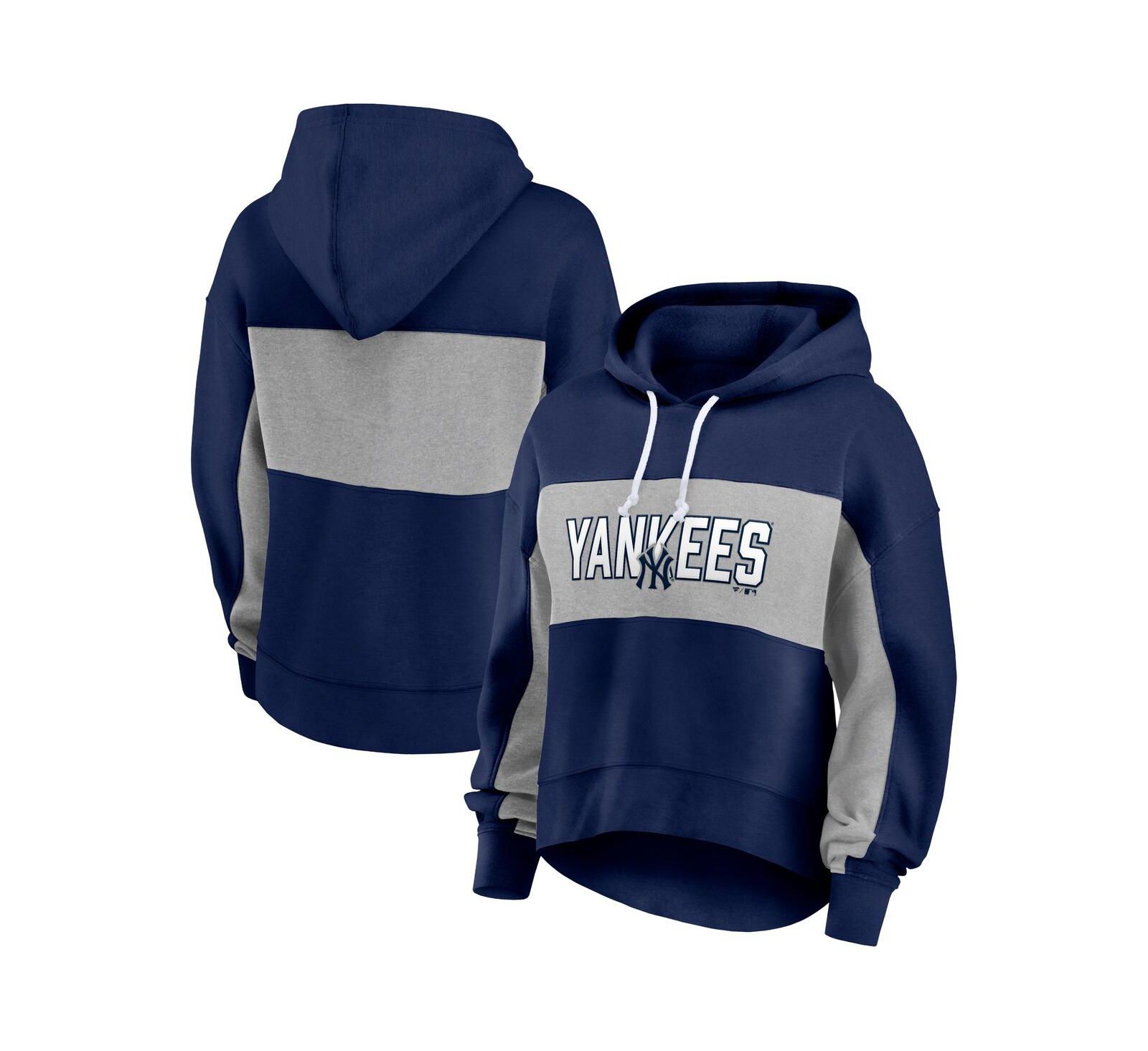 Women's Fanatics Navy New York Yankees Filled Stat Sheet Pullover Hoodie