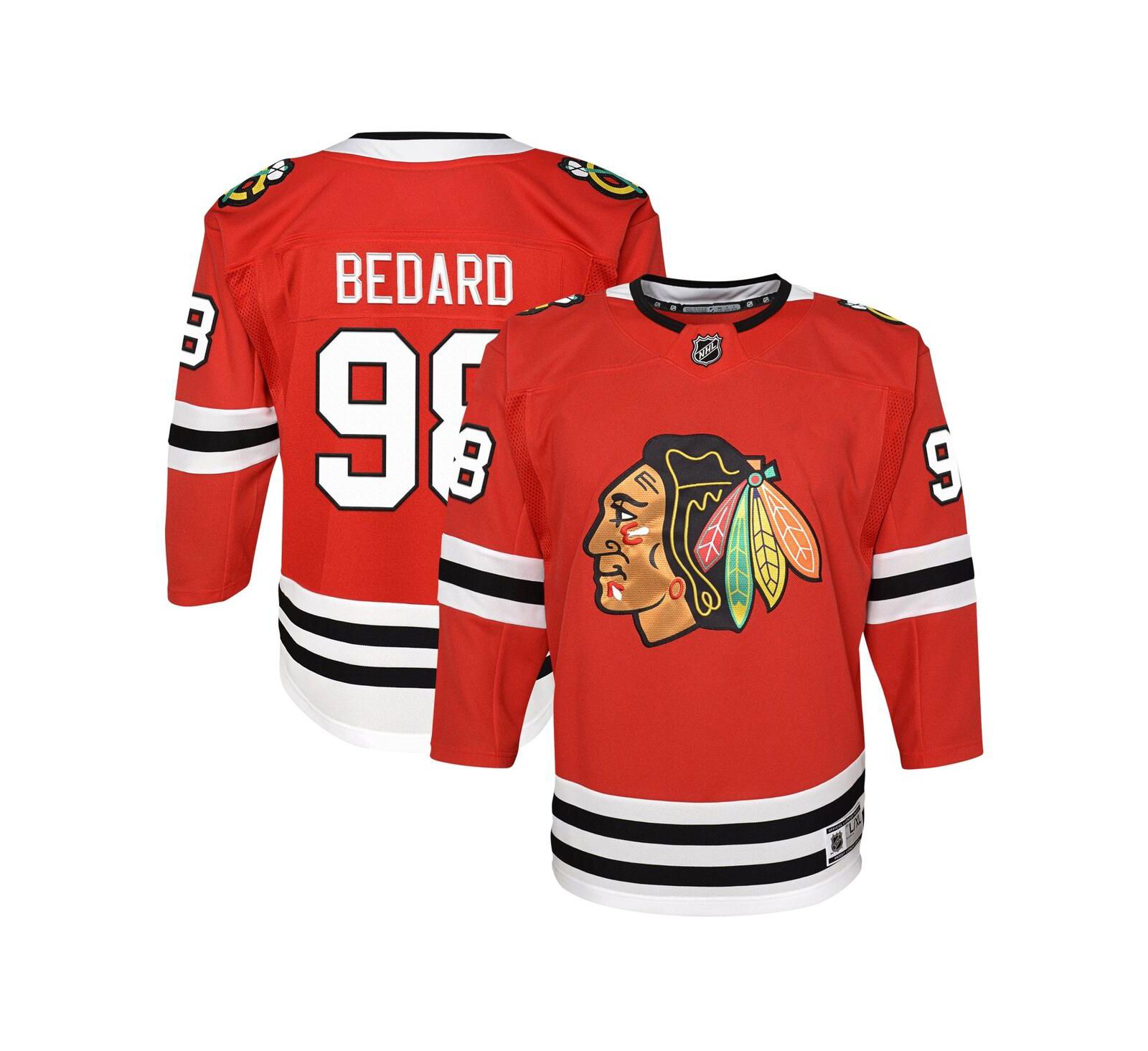 Детская джерси Connor Bedard Chicago Blackhawks Home Premier, красная
