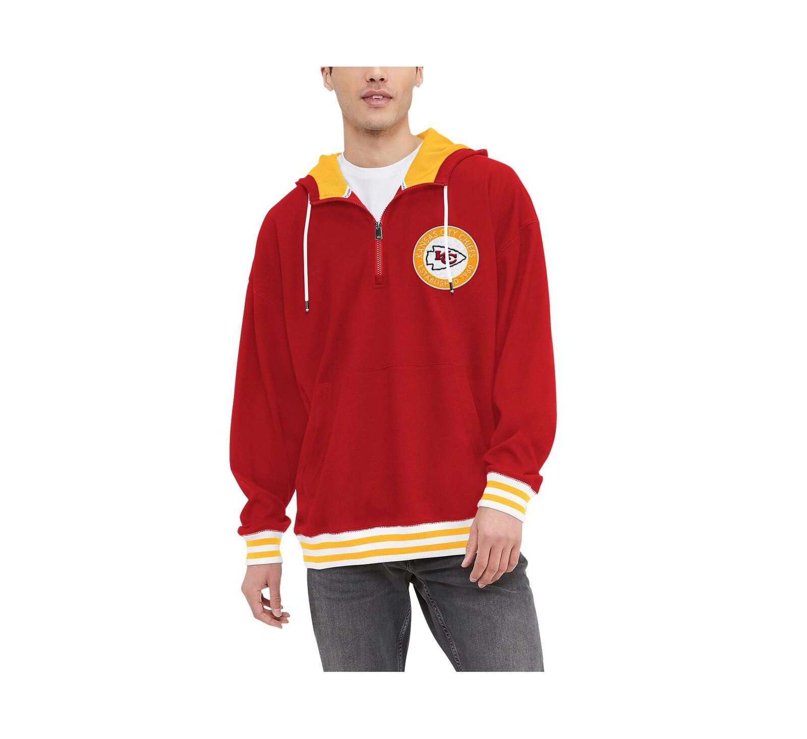 Men's Tommy Hilfiger Red Kansas City Chiefs Aaron Quarter-Zip Hoodie