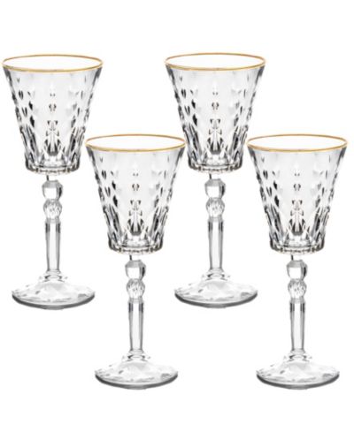 Набор из 4 бокалов для красного вина Lorren Home Trends Marilyn Gold-Tone