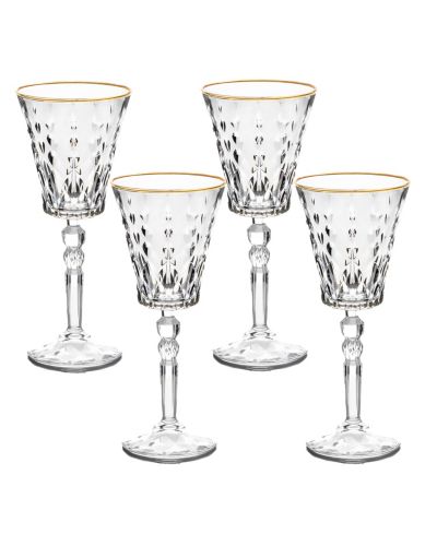 Lorren Home Trends бокалы для вина Marilyn Gold-Tone White, набор из 4 шт