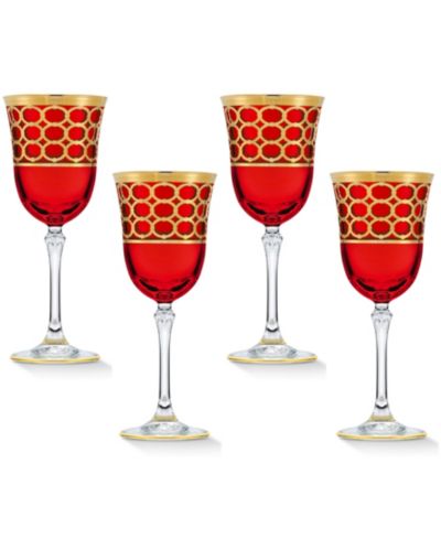 Набор бокалов Lorren Home Trends Deep Red Colored White Wine Goblet, 4 шт.