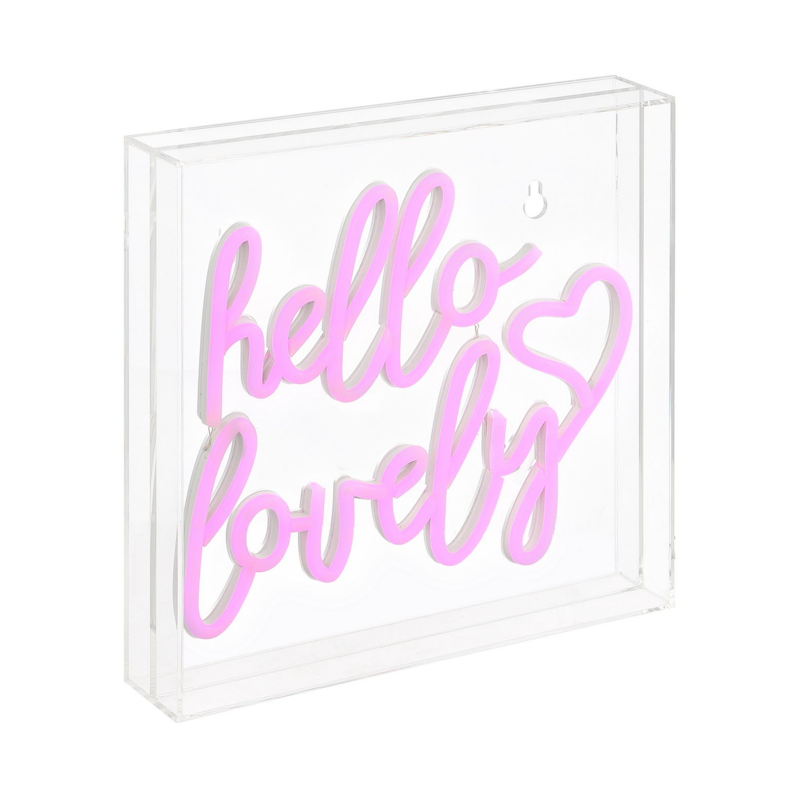 Современная акриловая лампа Jonathan Y Hello Lovely Square с LED неоновым светом, работает от USB