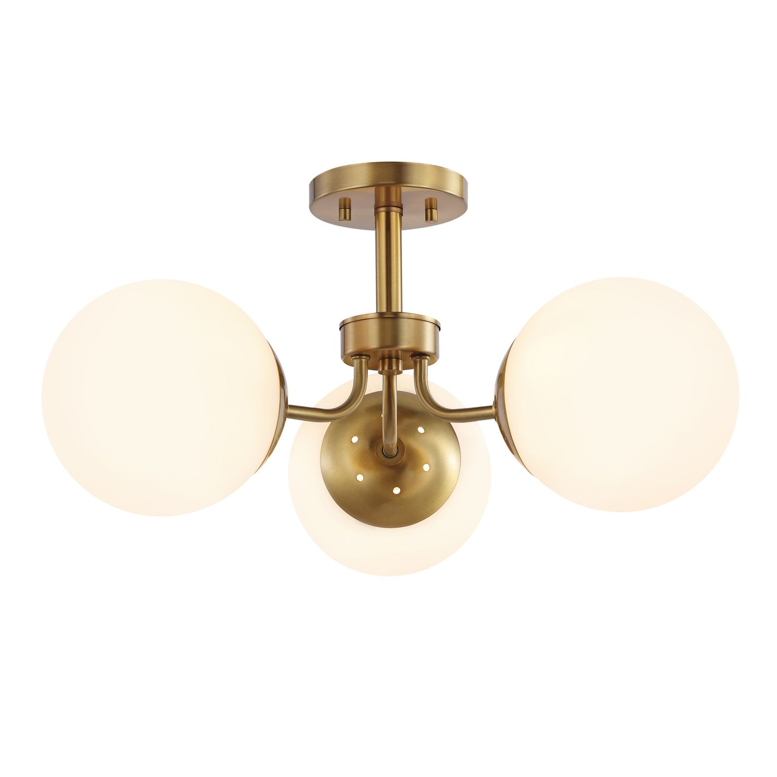 Marcel Bistro Bohemian Farmhouse Ironfrosted Glass LED Semi Flush Mount