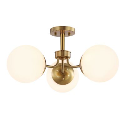 Marcel Bistro Bohemian Farmhouse Ironfrosted Glass LED Semi Flush Mount