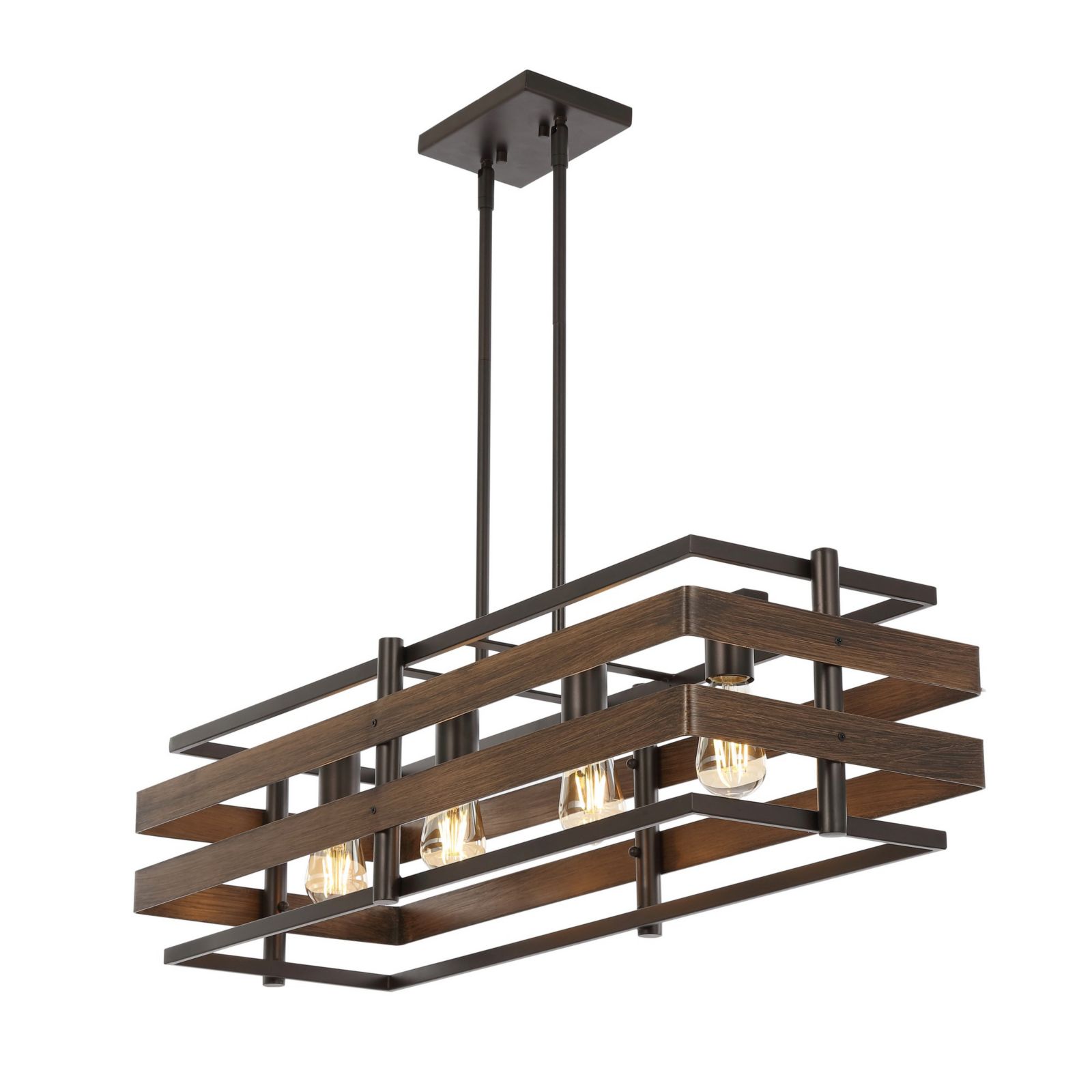 Horizon Rustic Farmhouse Iron Linear LED Pendant