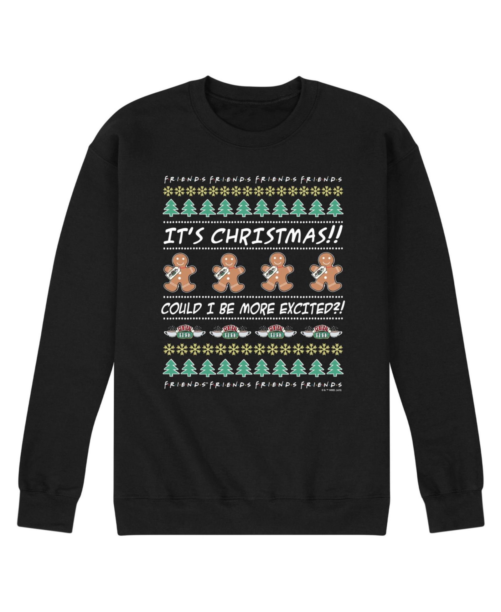AIRWAVES Men's Friends Christmas Crew Fleece Pullover