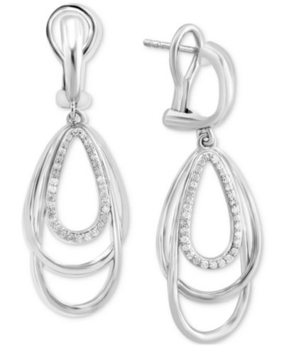 EFFY® серьги-подвески Orbital Multiple Ring с бриллиантами (3/8 ct. t.w.) из стерлингового серебра