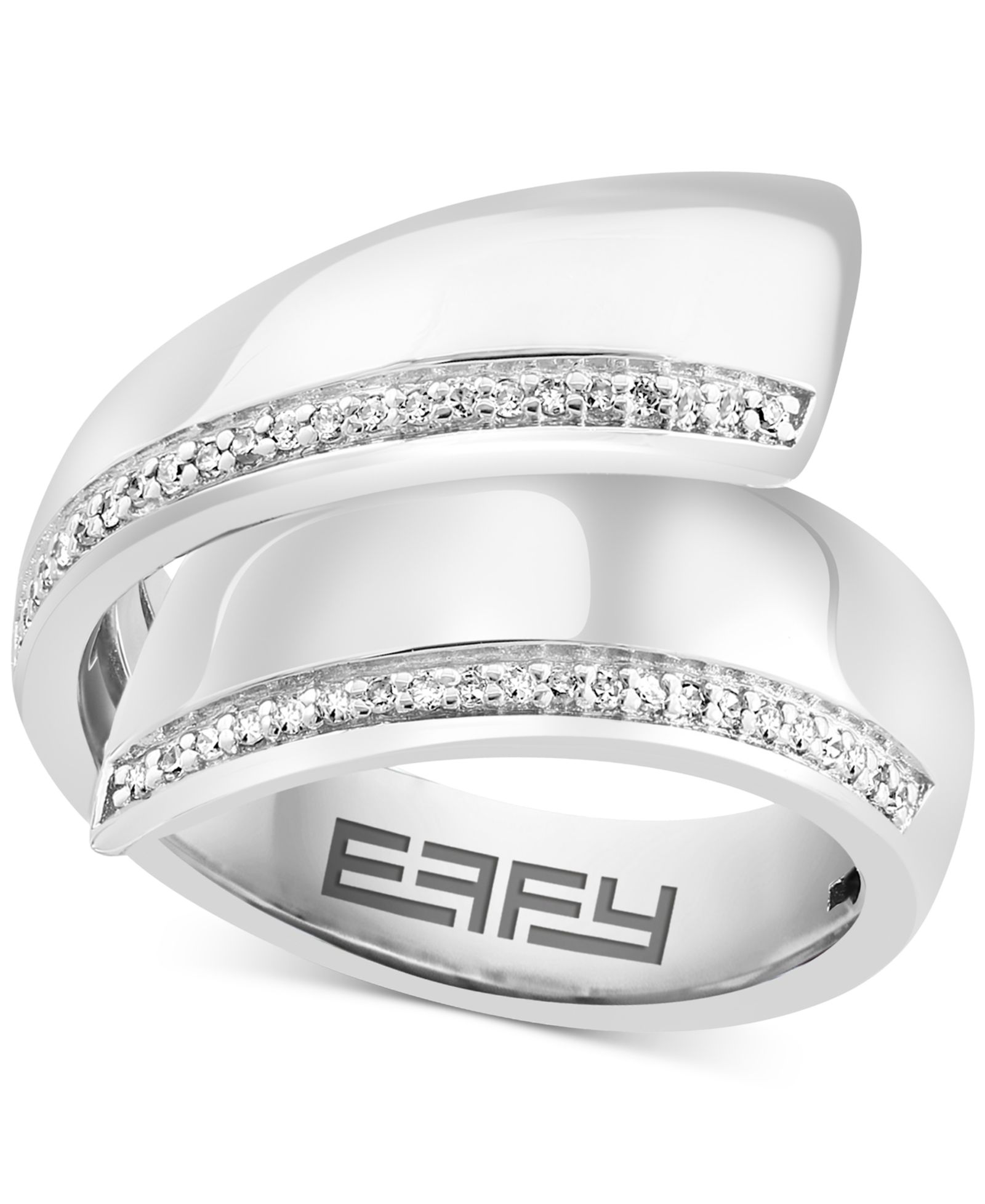 EFFY® Diamond Wide Bypass Ring (1/8 ct. t.w.) in Sterling Silver