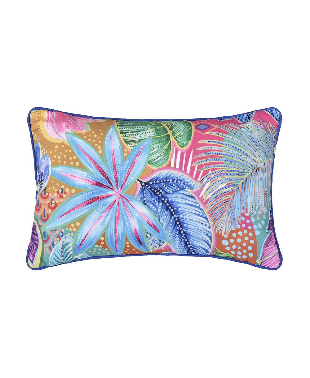 J. Queen Bold Hanalei Tropical Quilted Decorative Pillow, 12" x 20"