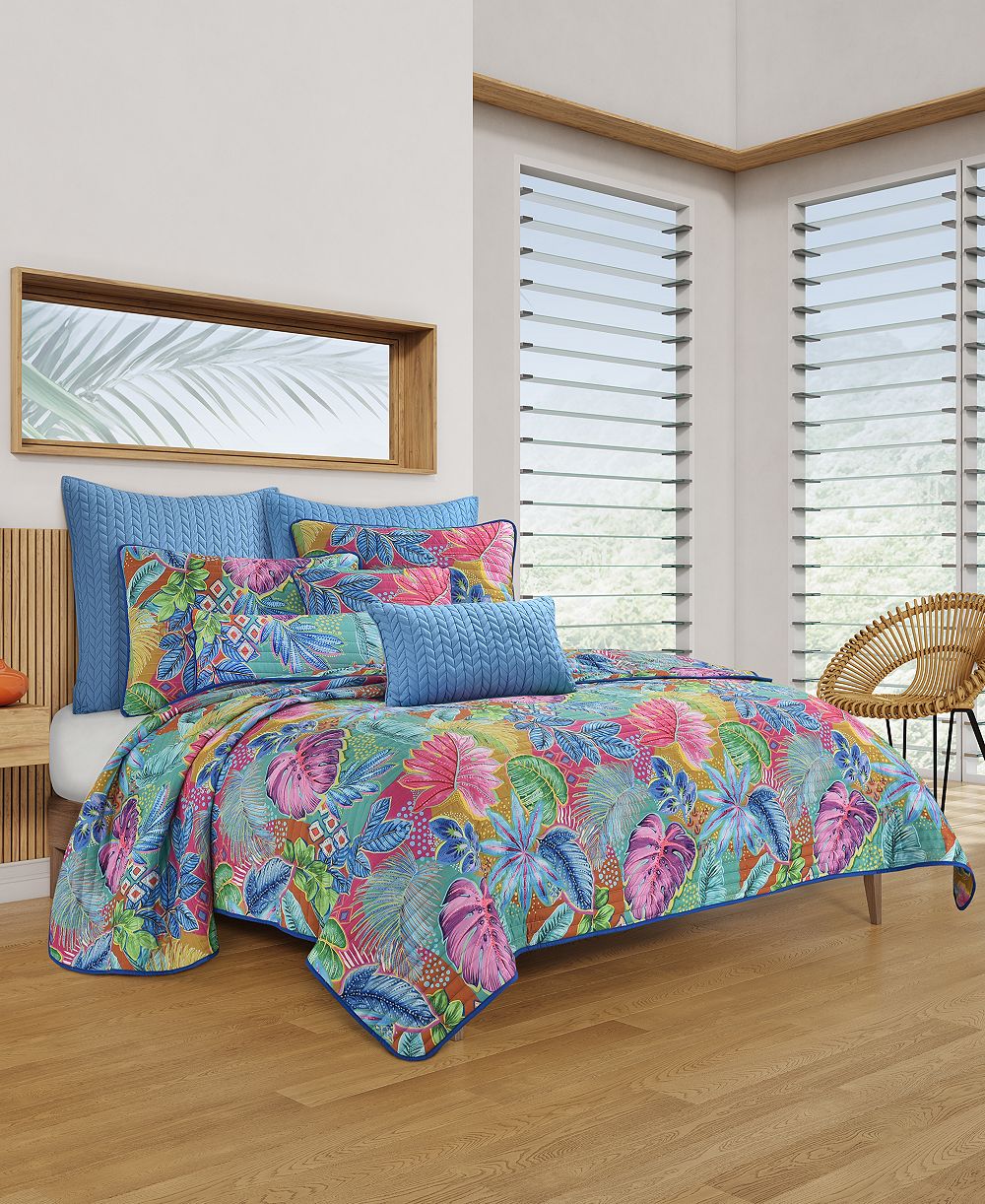 J. Queen Bold Hanalei Tropical 3-Pc Quilt Set, Full/Queen