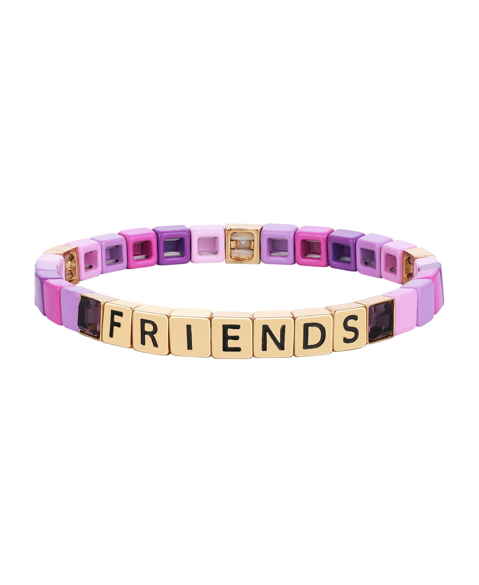 Женский браслет Unwritten Purple Crystal and Enamel Friends Stretch