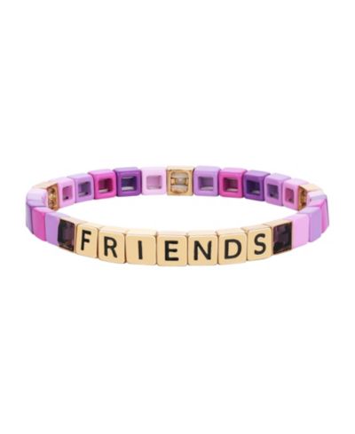 Женский браслет Unwritten Purple Crystal and Enamel Friends Stretch