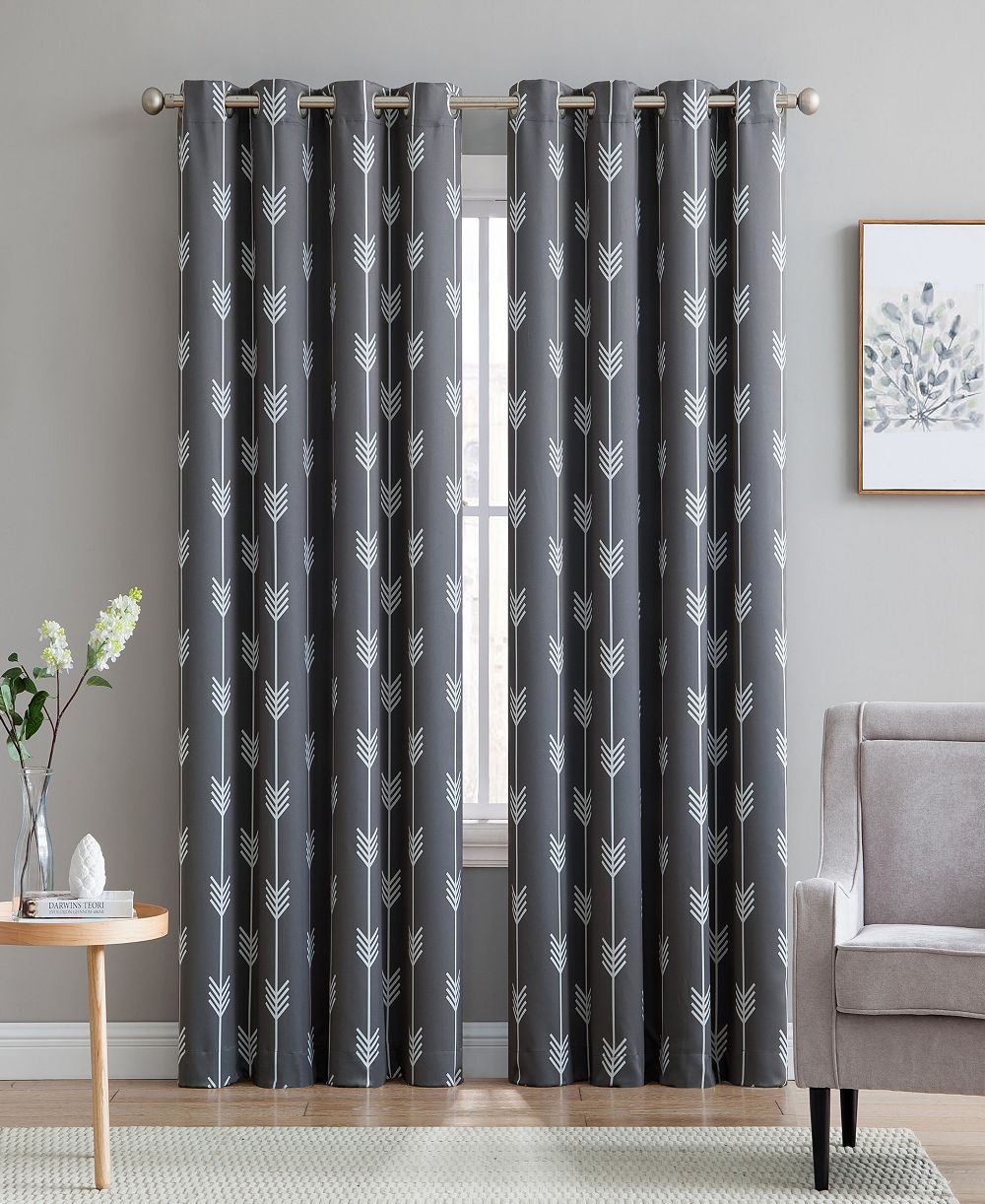 Шторы HLC.ME Arrow Printed Privacy Blackout Thermal Grommet, Set of 2