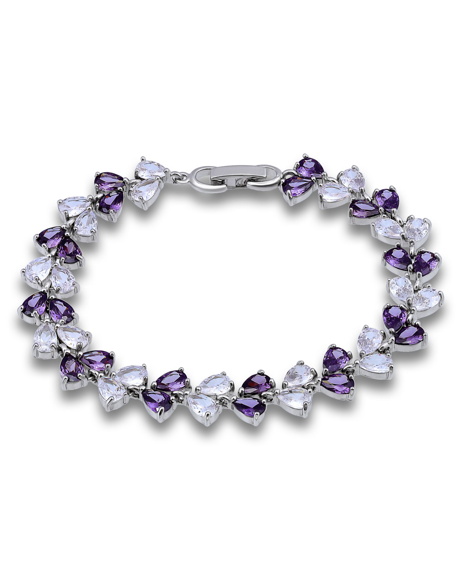 Браслет с кубическим цирконием Purple Clear Alternate Link