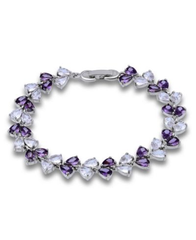 Браслет с кубическим цирконием Purple Clear Alternate Link